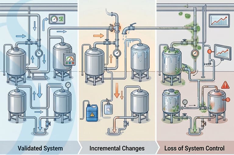 Change Management in Food Safety System Drift Illustration